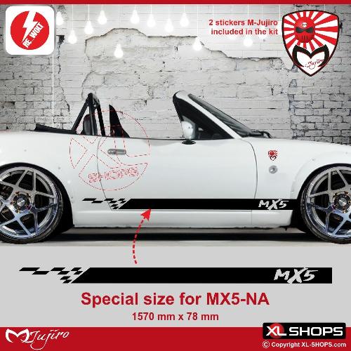 MAZDA MX5 NA TUNER side skirt sticker decal M-JUJIRO MAZDA