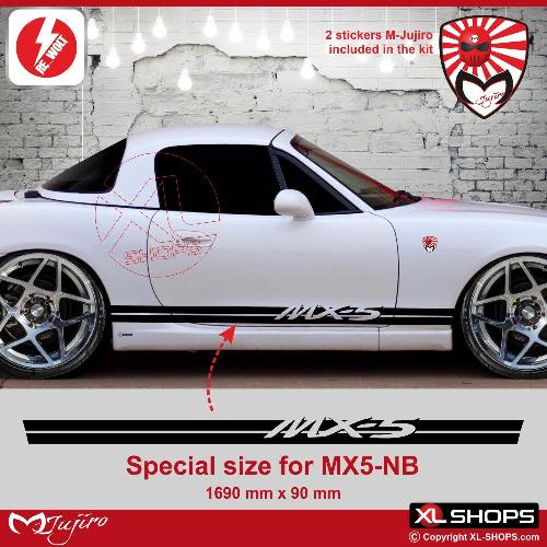 MAZDA MX5 NB racing side skirt sticker decal 169 cm M-JUJIRO MAZDA