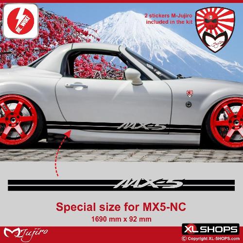 MAZDA MX5 NC racing side skirt sticker decal  M-JUJIRO MAZDA