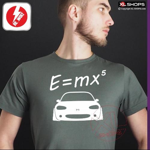E = MX5 NB Men tshirt diesel grey / white M-JUJIRO MAZDA