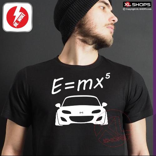 E = MX5 NC Men tshirt black white M-JUJIRO MAZDA