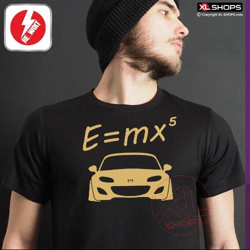 E = MX5 NC Men tshirt black gold M-JUJIRO MAZDA