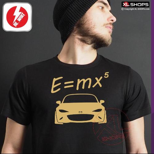 E = MX5 ND Men tshirt black gold M-JUJIRO MAZDA