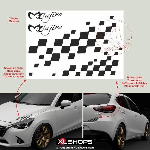 Chequered flag sticker decal M-JUJIRO MAZDA