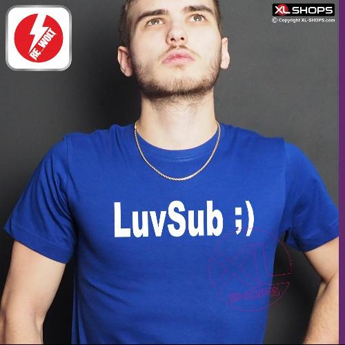 LUVSUB Men tshirt blue / white SUBARU