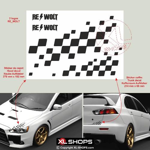 Chequered flag sticker decal MITSUBISHI
