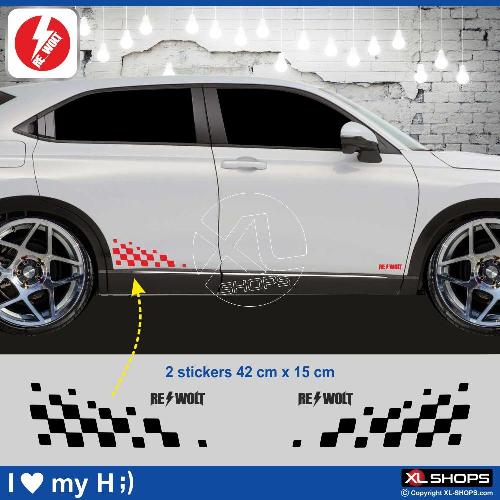 2 chequered flag sticker decal 42 cm HONDA