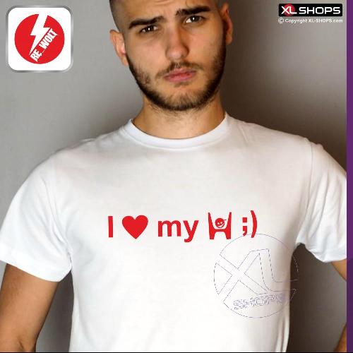 I LOVE MY HONDA ;) Men tshirt white and red HONDA