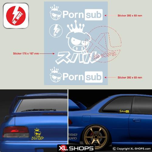 SUBARU KANJI PORNSUB 3 sticker decal pack SUBARU