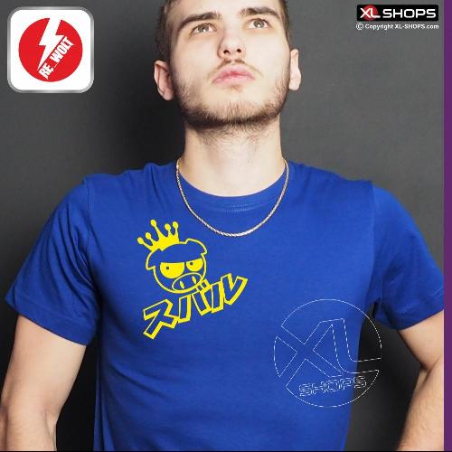 KANJI SUBARU PIG Men tshirt blue and yellow SUBARU